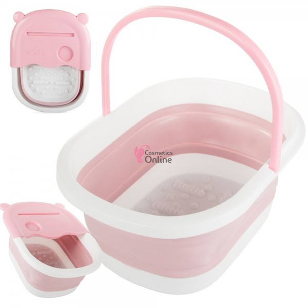 Cadita pliabila pentru pedichiura din plastic cu silicon , Cod VK 01808 Roz